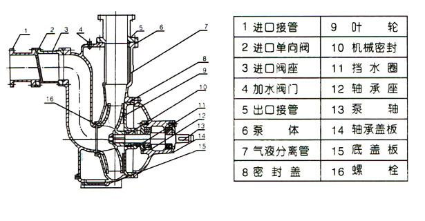 ZW型自吸式無(wú)堵塞排污泵(結(jié)構(gòu)圖)