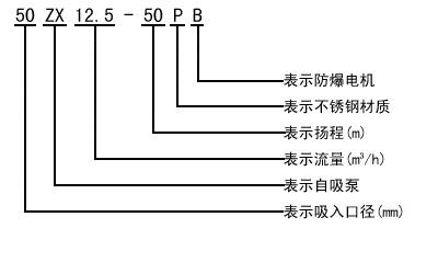 ZX臥式自吸離心泵自吸泵型號(hào)意義